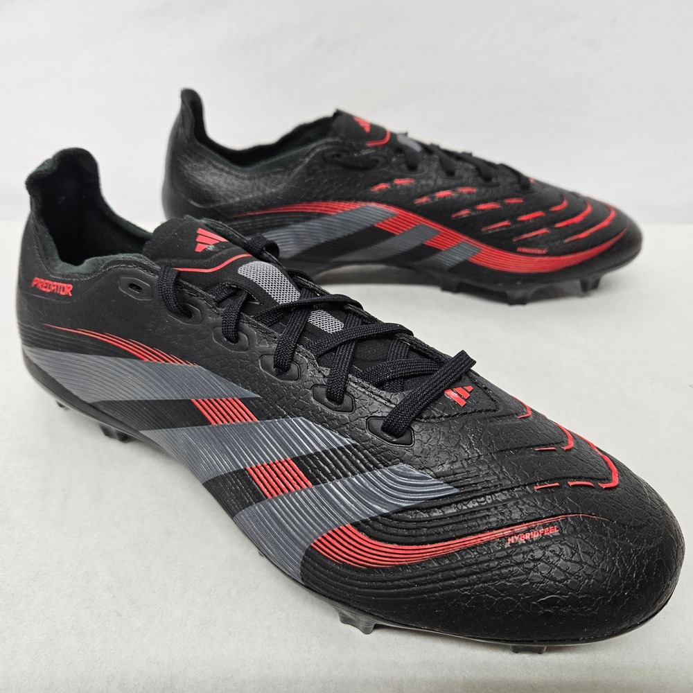 Adidas Predator League FG/MG‎ Soccer Cleats ID1328 Black Grey Red Men's Sz 9
